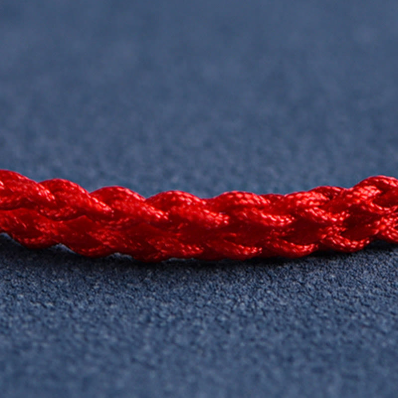 Buddha Stones Handmade 999 Sterling Silver Fu Character Wish Ruyi Handle Fortune Rope Bracelet Anklet - image 14