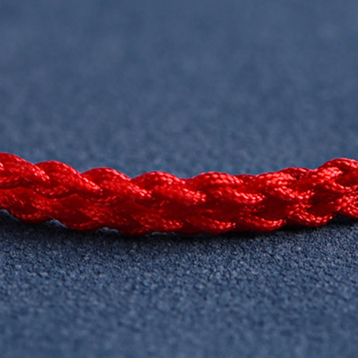 Buddha Stones Handmade 999 Sterling Silver Fu Character Wish Ruyi Handle Fortune Rope Bracelet Anklet - image 14