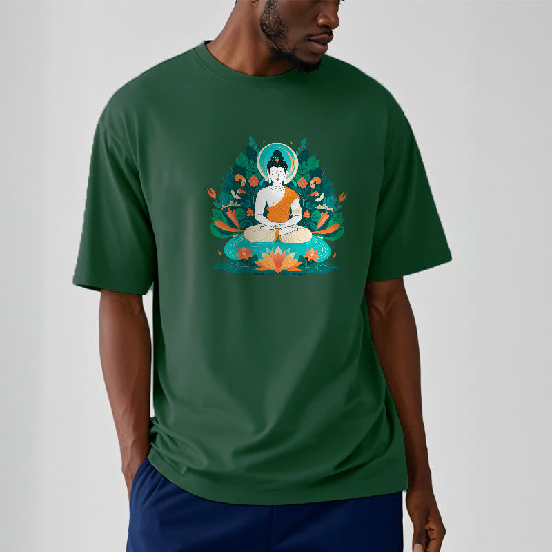 Buddha Stones Flower Grass Lotus Bodhisattva Tee T-shirt - image 1