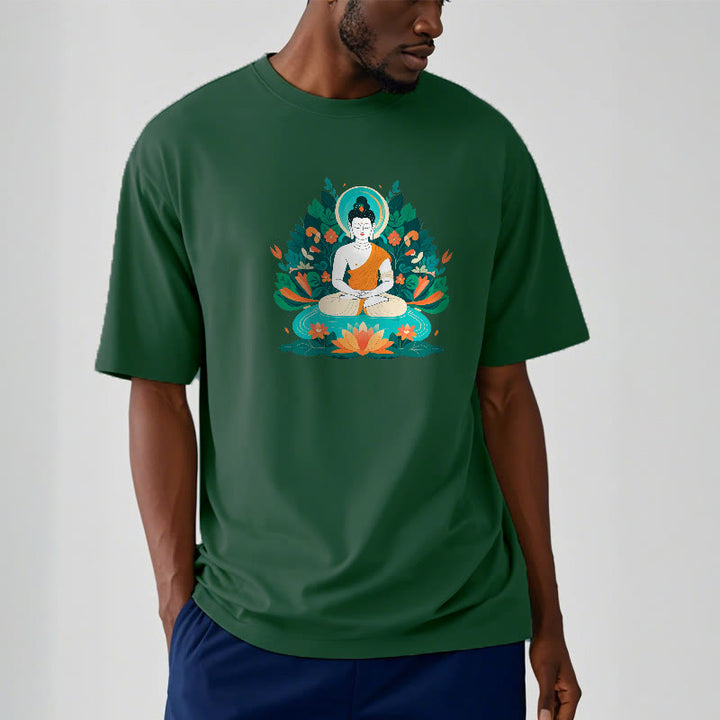 Buddha Stones Flower Grass Lotus Bodhisattva Tee T-shirt - image 1