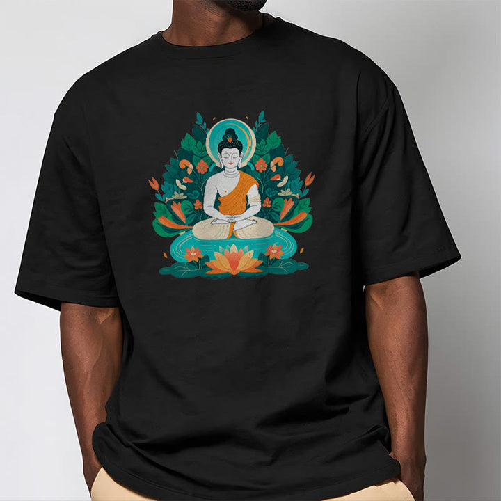 Buddha Stones Flower Grass Lotus Bodhisattva Tee T-shirt - image 6