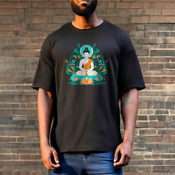 Buddha Stones Flower Grass Lotus Bodhisattva Tee T-shirt - image 7