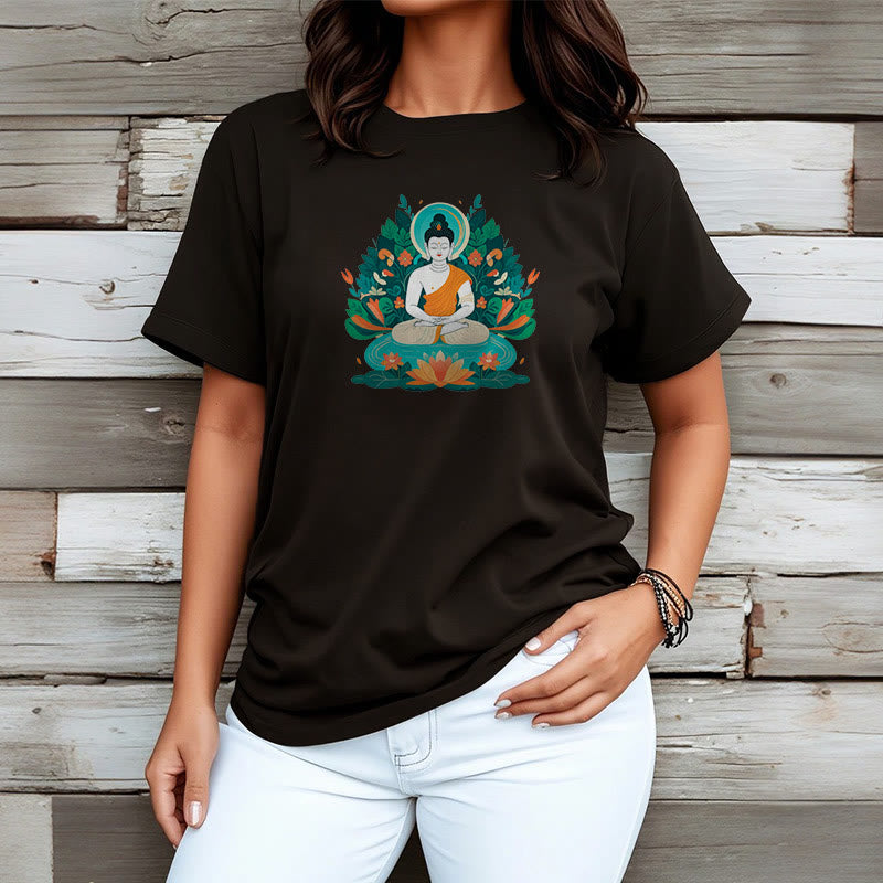 Buddha Stones Flower Grass Lotus Bodhisattva Tee T-shirt - image 8