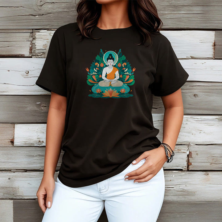 Buddha Stones Flower Grass Lotus Bodhisattva Tee T-shirt - image 8
