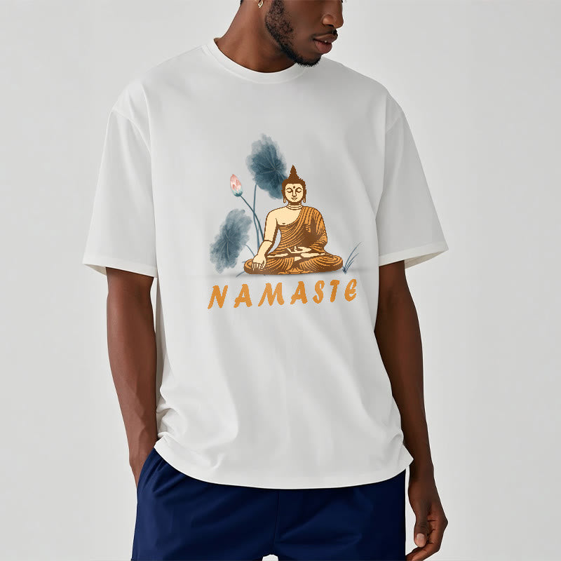 Buddha Stones NAMASTE Buddha Lotus Leaf Tee T-shirt - image 3