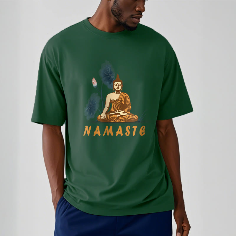 Buddha Stones NAMASTE Buddha Lotus Leaf Tee T-shirt - image 10