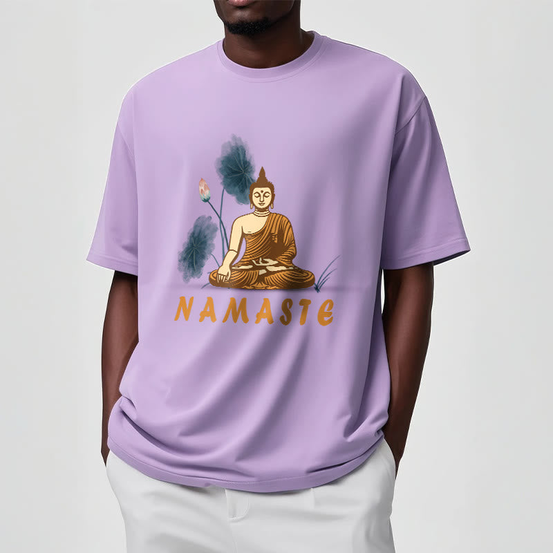 Buddha Stones NAMASTE Buddha Lotus Leaf Tee T-shirt - image 17