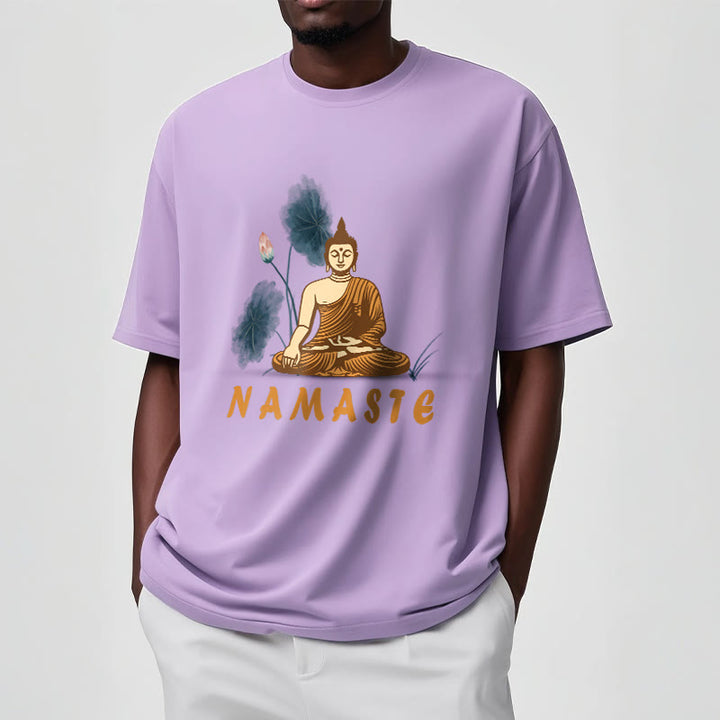 Buddha Stones NAMASTE Buddha Lotus Leaf Tee T-shirt - image 17