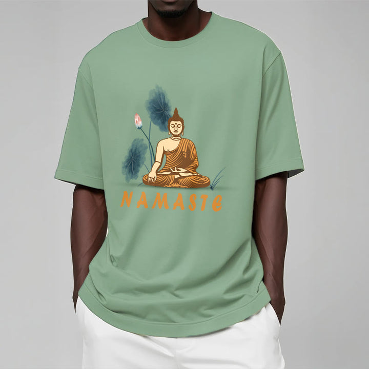 Buddha Stones NAMASTE Buddha Lotus Leaf Tee T-shirt - image 14