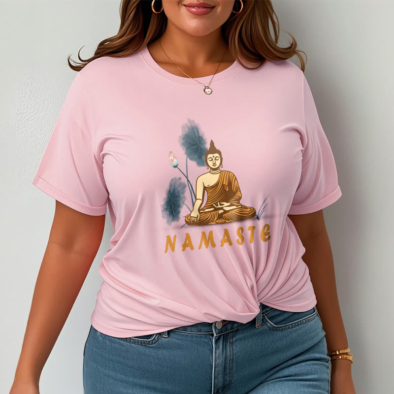 Buddha Stones NAMASTE Buddha Lotus Leaf Tee T-shirt - image 12