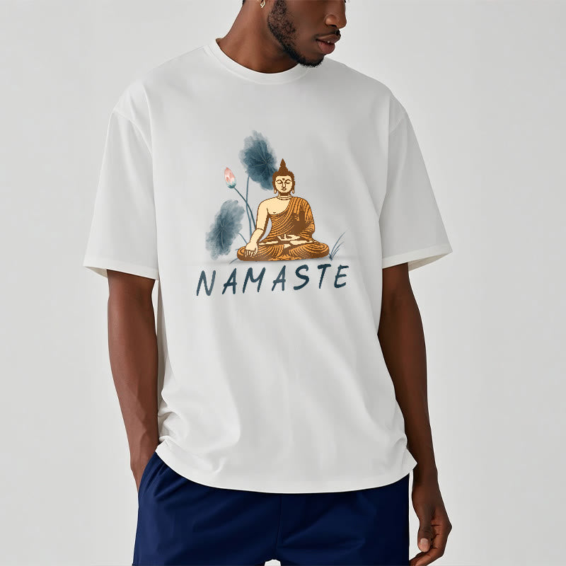 Buddha Stones NAMASTE Buddha Lotus Leaf Tee T-shirt - image 22