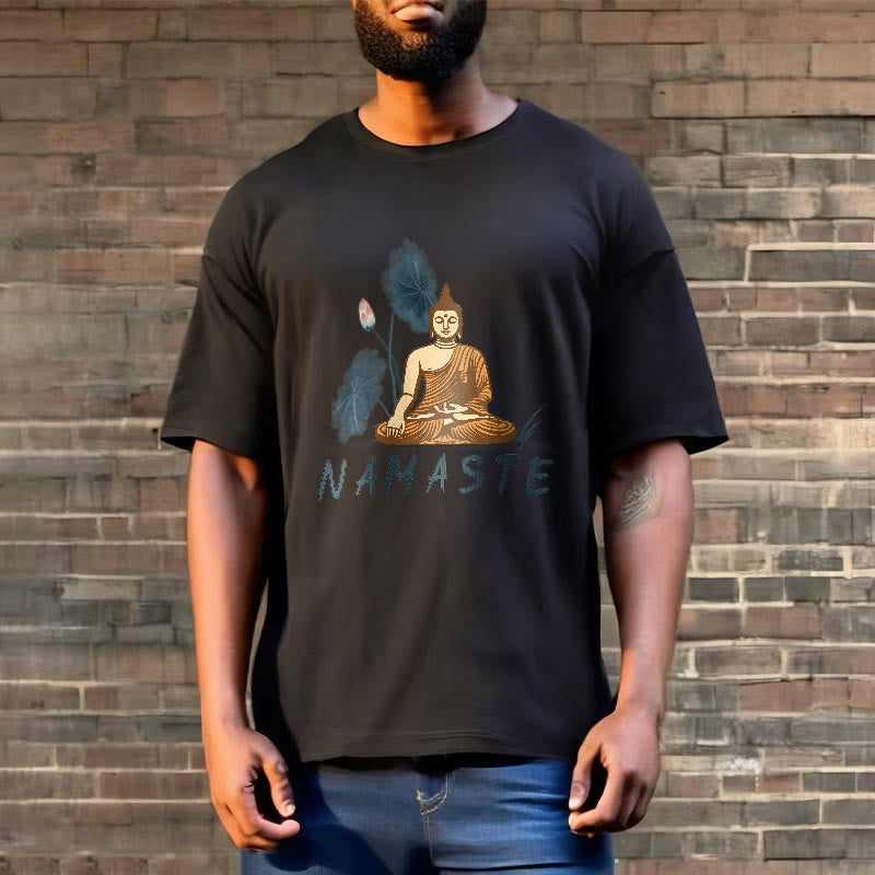 Buddha Stones NAMASTE Buddha Lotus Leaf Tee T-shirt - image 26
