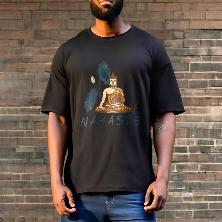 Buddha Stones NAMASTE Buddha Lotus Leaf Tee T-shirt - image 26