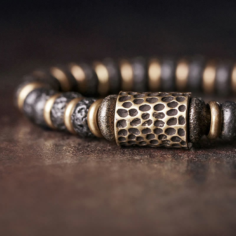 Buddha Stones Vintage Lava Rock Beads Calm Copper Bracelet - image 2