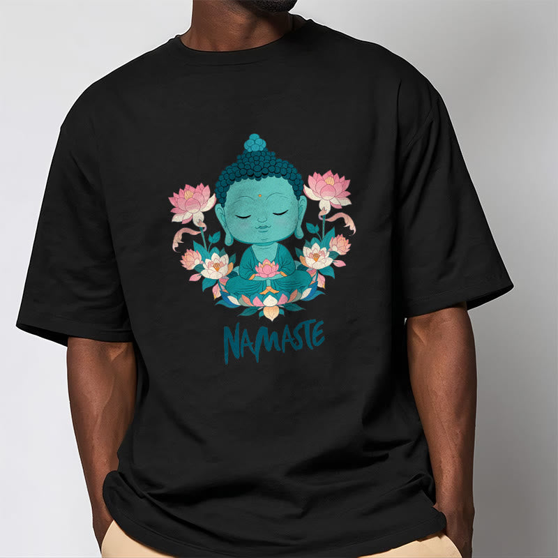 Buddha Stones NAMASTE Buddha Lotus Meditation Tee T-shirt - image 6