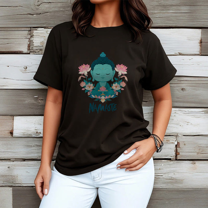 Buddha Stones NAMASTE Buddha Lotus Meditation Tee T-shirt - image 8