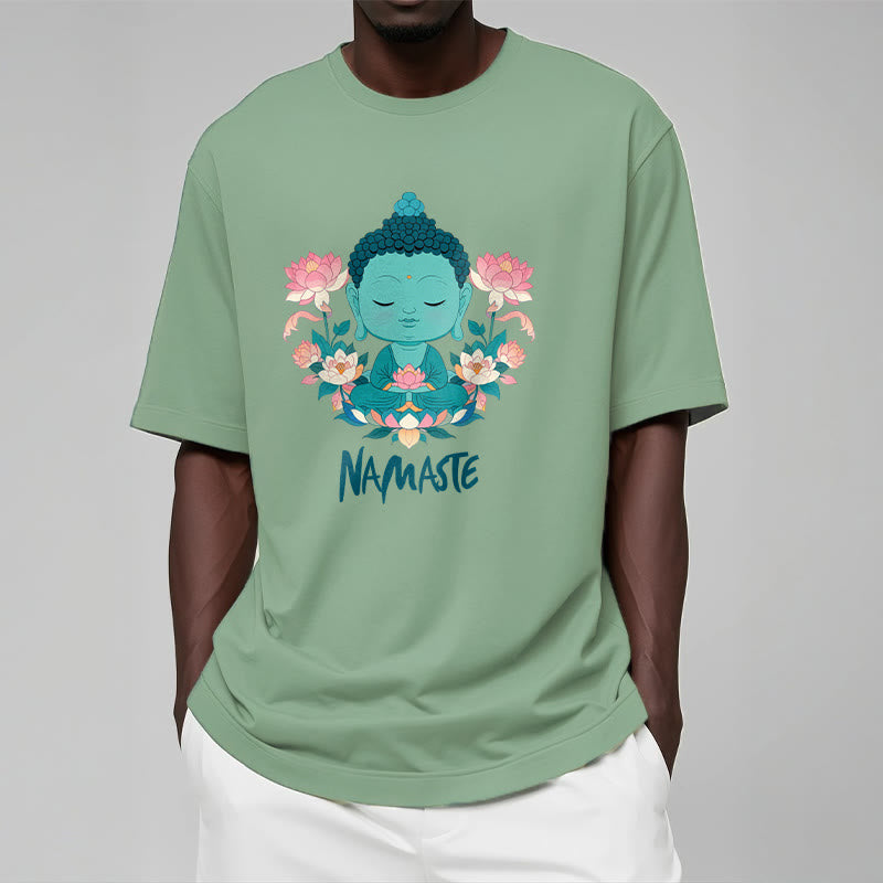 Buddha Stones NAMASTE Buddha Lotus Meditation Tee T-shirt - image 14