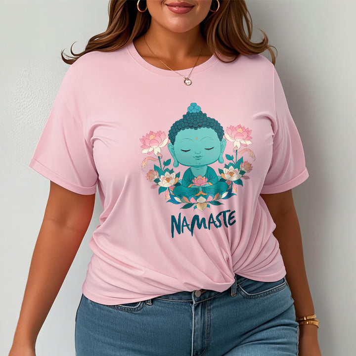 Buddha Stones NAMASTE Buddha Lotus Meditation Tee T-shirt - image 1