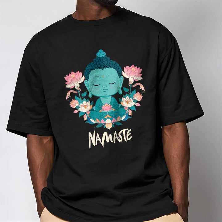 Buddha Stones NAMASTE Buddha Lotus Meditation Tee T-shirt - image 25