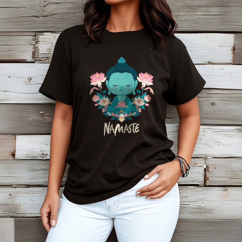 Buddha Stones NAMASTE Buddha Lotus Meditation Tee T-shirt - image 27