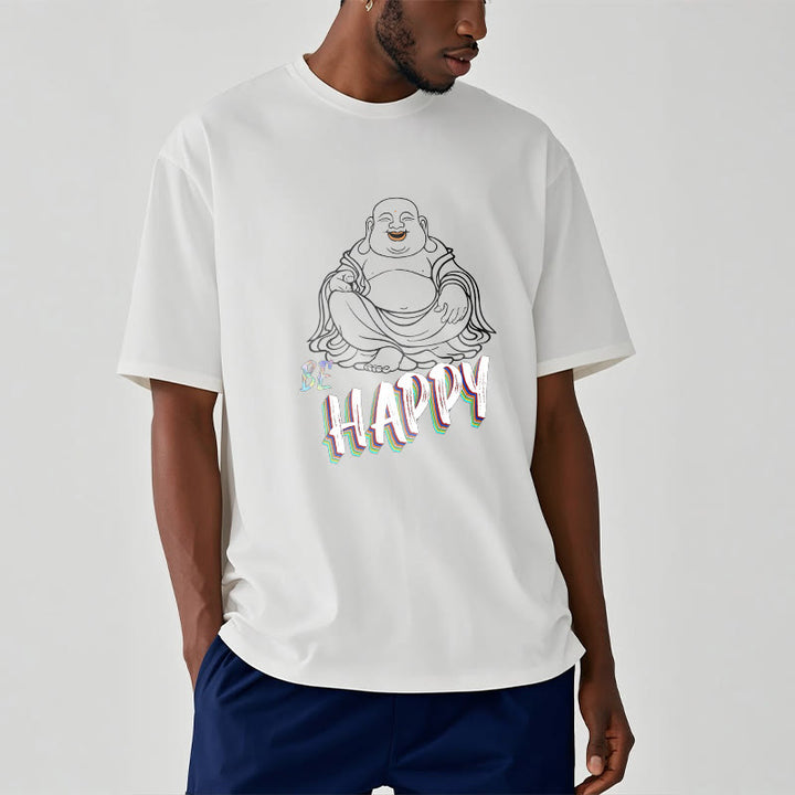 Buddha Stones BE HAPPY Laughing Buddha Tee T-shirt - image 2
