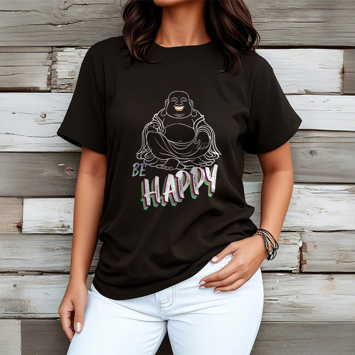 Buddha Stones BE HAPPY Laughing Buddha Tee T-shirt - image 7
