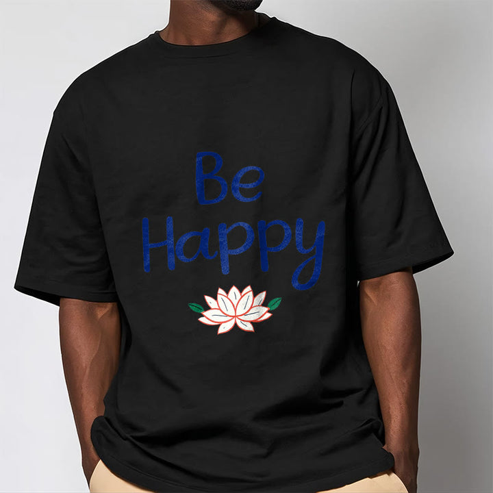 Buddha Stones Be Happy Lotus Tee T-shirt - image 4