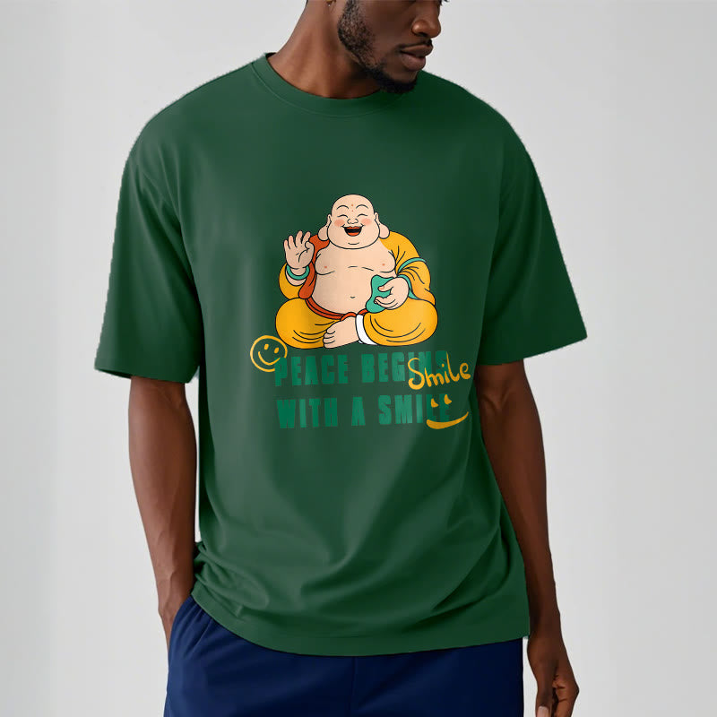 Buddha Stones Peace Begins With A Smile Tee T-shirt - image 13