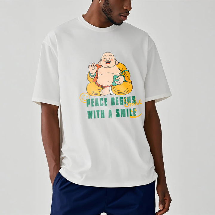 Buddha Stones Peace Begins With A Smile Tee T-shirt - image 4