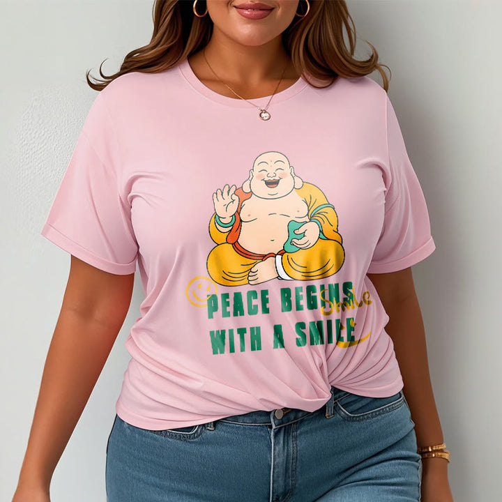 Buddha Stones Peace Begins With A Smile Tee T-shirt - image 15