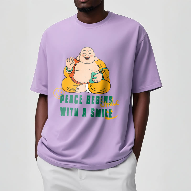 Buddha Stones Peace Begins With A Smile Tee T-shirt - image 17