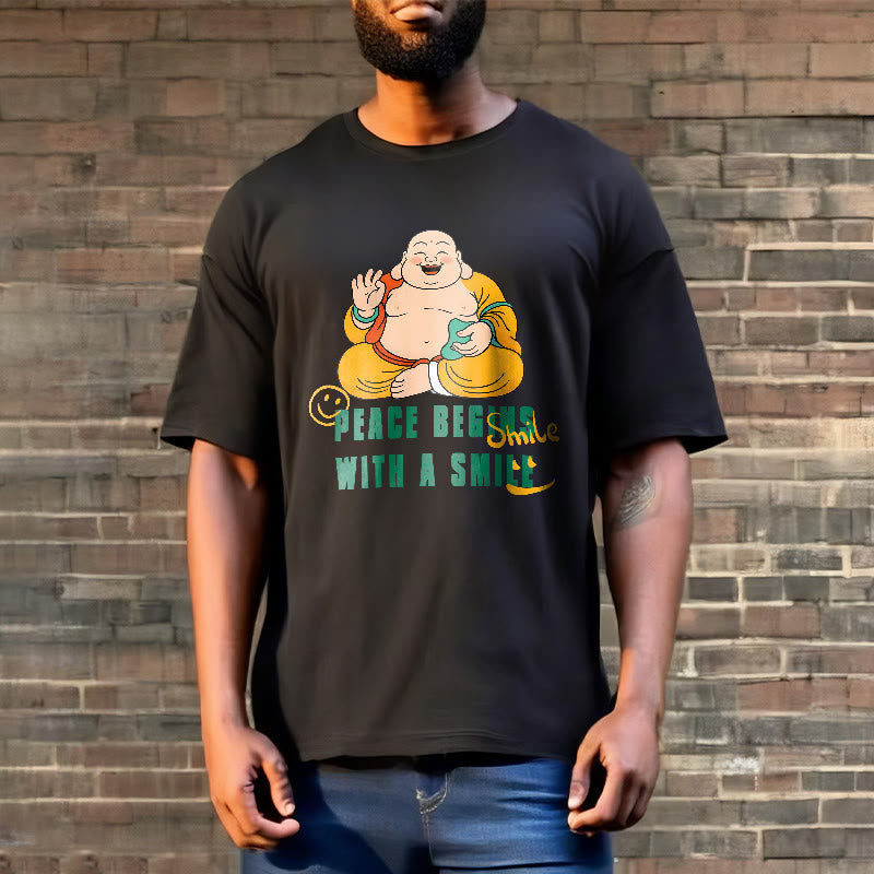 Buddha Stones Peace Begins With A Smile Tee T-shirt - image 9