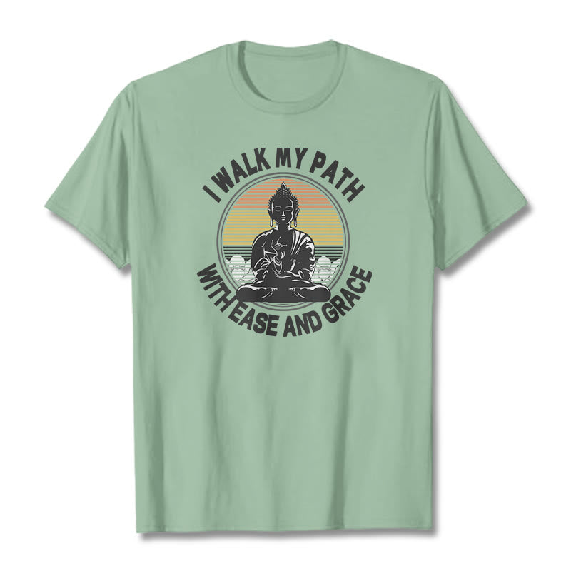 Buddha Stones I Walk My Path With Ease And Grace Tee T-shirt - PaleGreen - 2XL - image 14