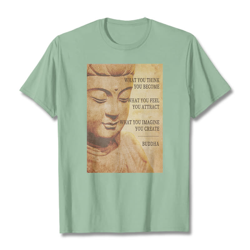 Buddha Stones What You Think You Become Tee T-shirt - PaleGreen - 2XL - image 13