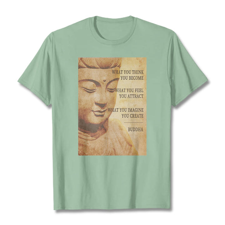 Buddha Stones What You Think You Become Tee T-shirt - PaleGreen - 2XL - image 13