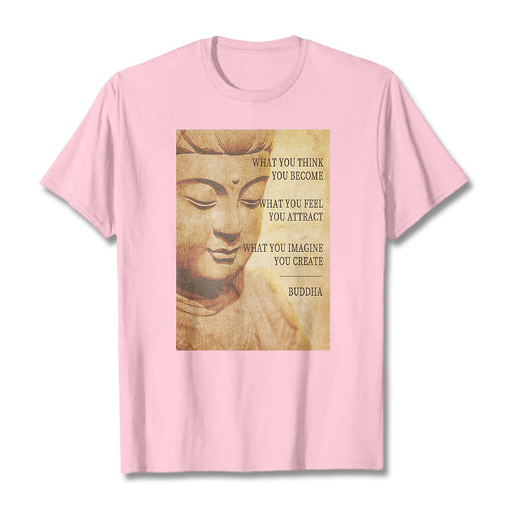 Buddha Stones What You Think You Become Tee T-shirt - LightPink - 2XL - image 11