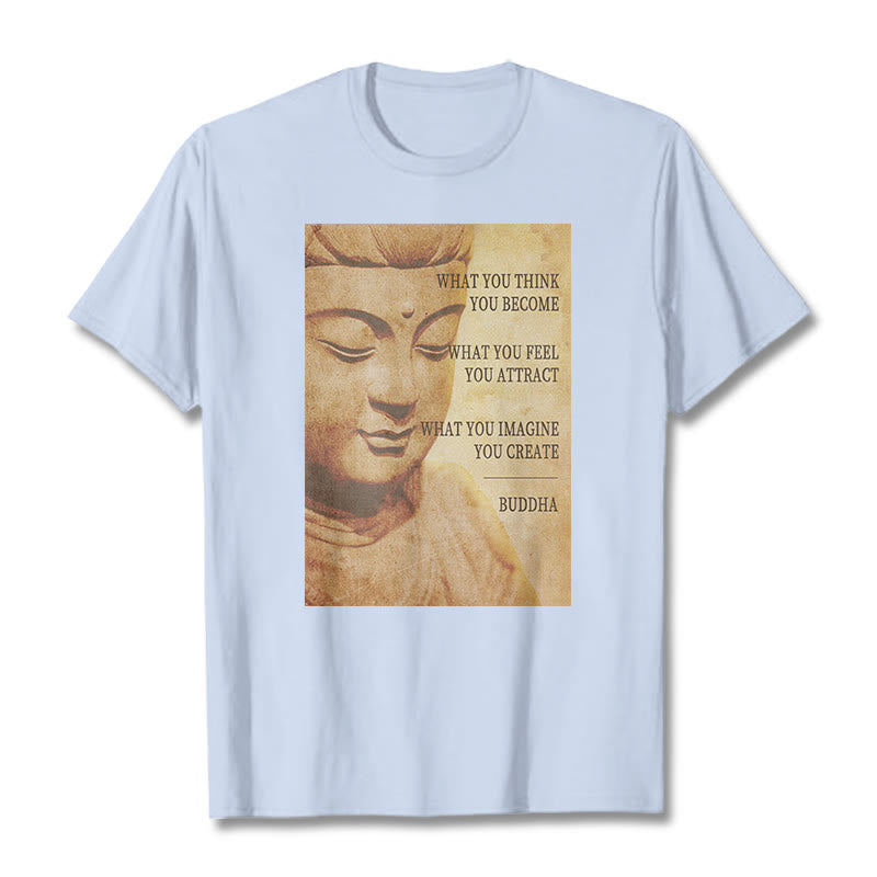 Buddha Stones What You Think You Become Tee T-shirt - LightCyan - 2XL - image 17