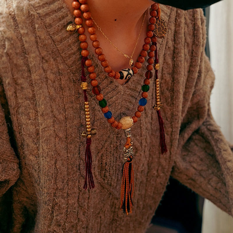 Buddha Stones Tibet Bodhi Seed 108 Mala Beads Wisdom Peace Bracelet Necklace - image 10