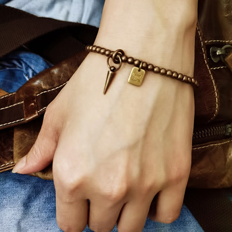 Buddha Stones Vintage Copper Brass Beads Fortune Balance Bracelet - image 8