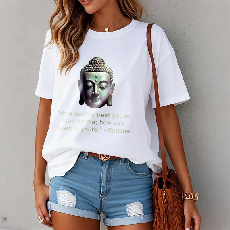 Buddha Stones How People Treat You Is Their Karma Buddha Tee T-shirt - image 6