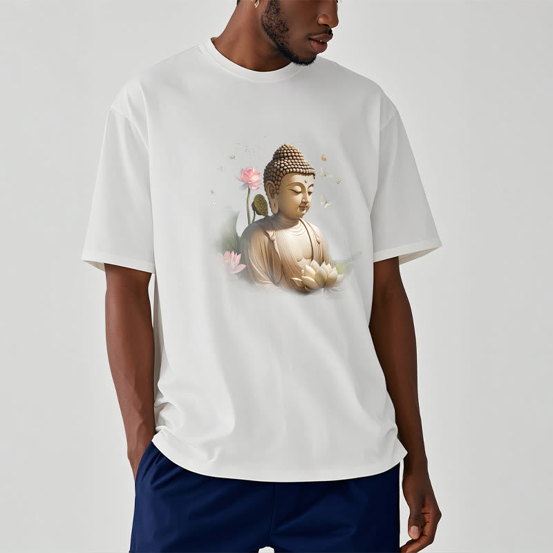 Buddha Stones Lotus Butterfly Meditation Buddha Tee T-shirt - image 1