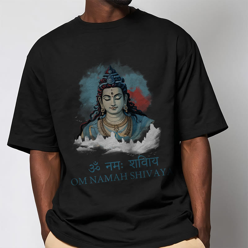 Buddha Stones Sanskrit OM NAMAH SHIVAYA Colorful Clouds Tee T-shirt - image 1