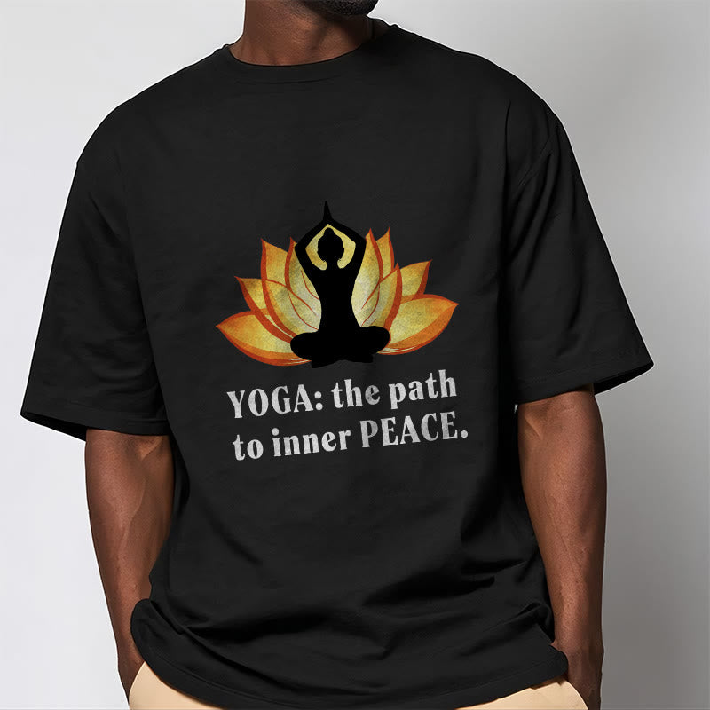 Buddha Stones Yoga The Path To Inner Peace Lotus Tee T-shirt - image 6