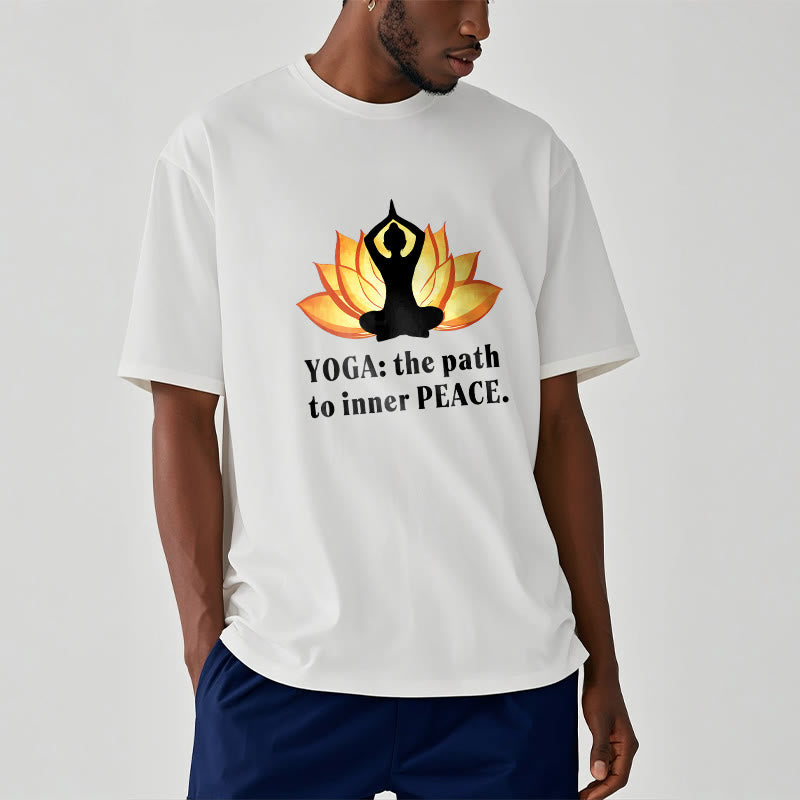 Buddha Stones Yoga The Path To Inner Peace Lotus Tee T-shirt - image 1