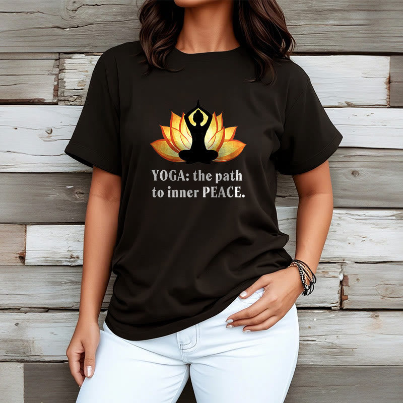 Buddha Stones Yoga The Path To Inner Peace Lotus Tee T-shirt - image 8