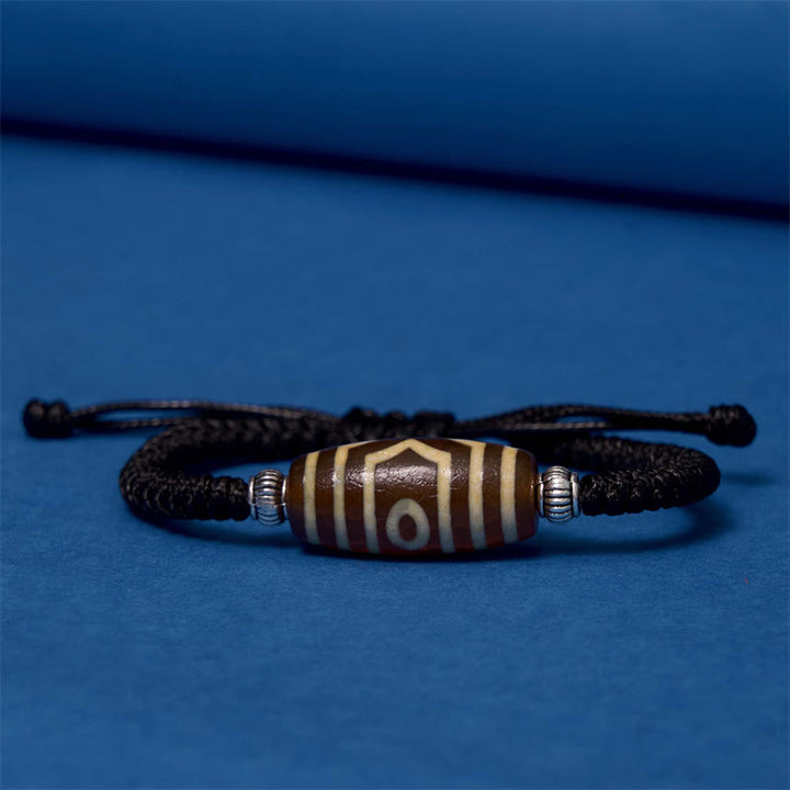 Buddha Stones Tibetan Nine-Eye Dzi Bead Three-eyed Dzi Bead Wealth Protection Rope Bracelet - image 19