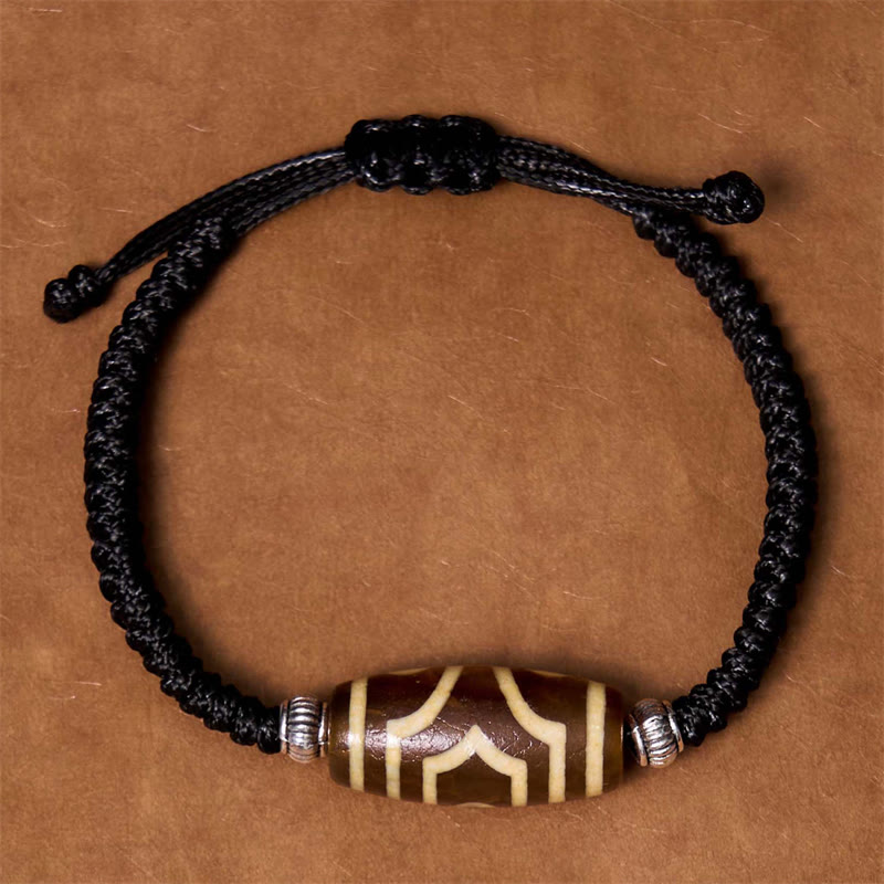 Buddha Stones Tibetan Nine-Eye Dzi Bead Three-eyed Dzi Bead Wealth Protection Rope Bracelet - image 17