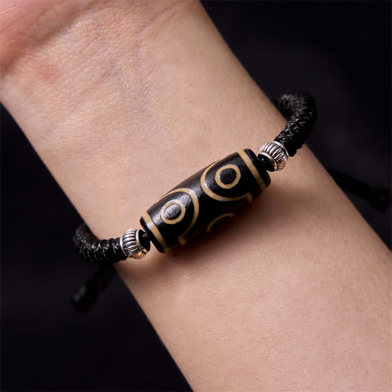 Buddha Stones Tibetan Nine-Eye Dzi Bead Three-eyed Dzi Bead Wealth Protection Rope Bracelet - image 24
