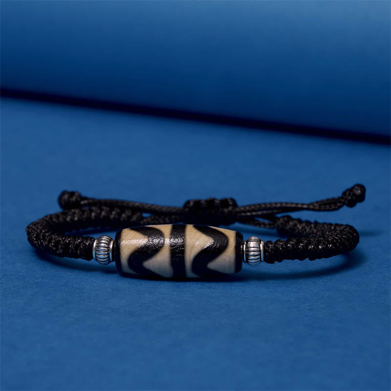 Buddha Stones Tibetan Nine-Eye Dzi Bead Three-eyed Dzi Bead Wealth Protection Rope Bracelet - image 32