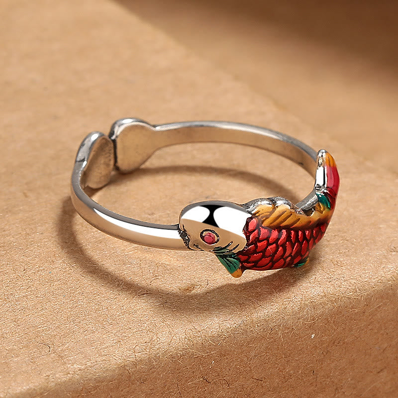 Buddha Stones Luck Koi Fish Wealth Prosperity Ring - image 2